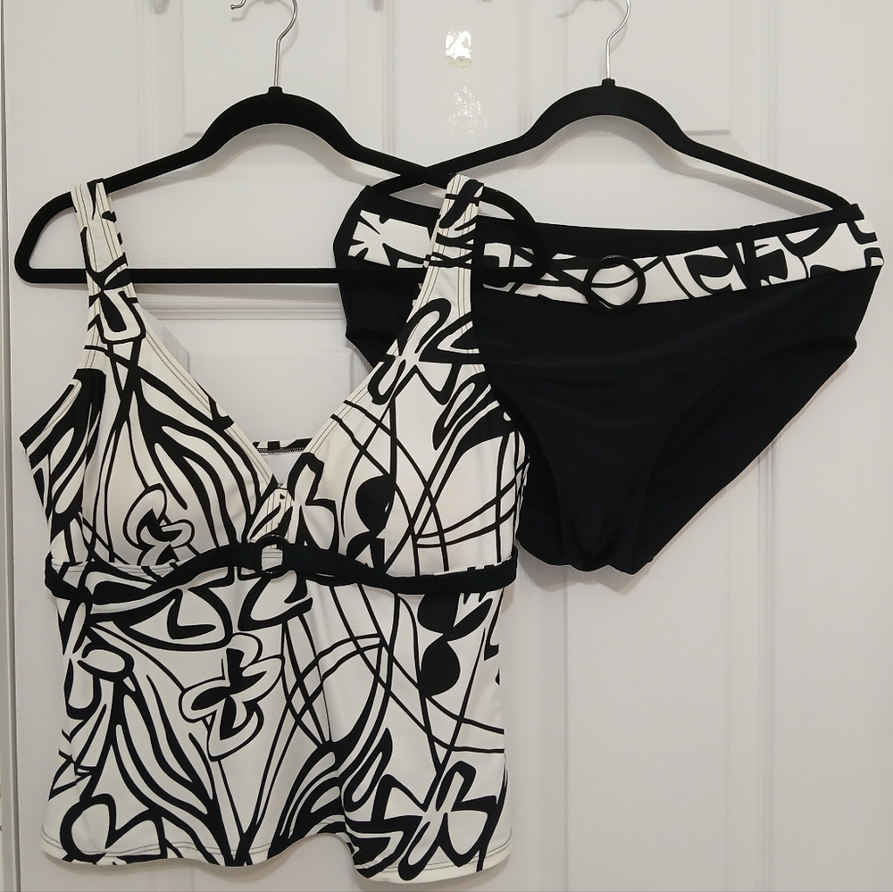 Silhouette Solution Print Swim Tankini 14D